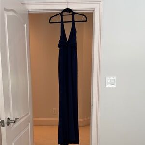 Nookie Blue Halter Backless Gown